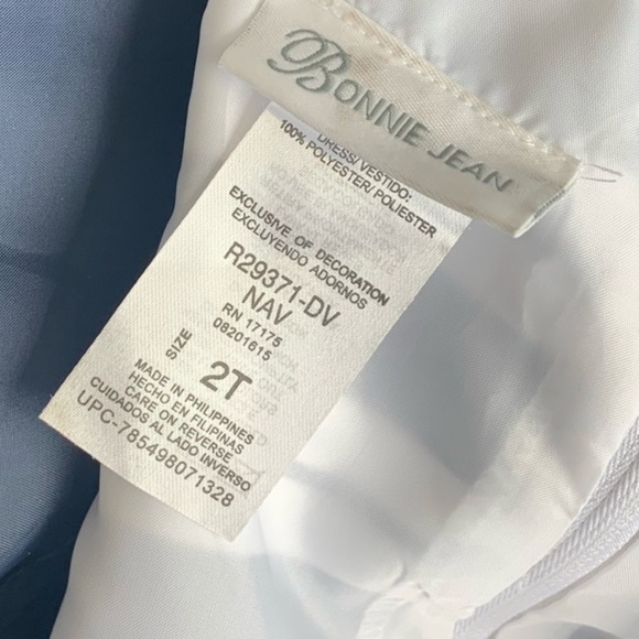 Bonnie Jean Polka dots/stripes navy party
dress.2T - Picture 5 of 7